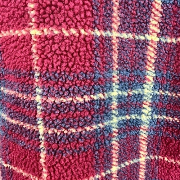 Orvis Red Plaid Fleece Sherpa Button Front Jacket S NWOT Wood Buttons - Picture 6 of 10